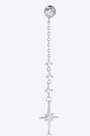 Inlaid Zircon 925 Sterling Silver Single Chain Earring Earrings - Tophatter Daily Deals