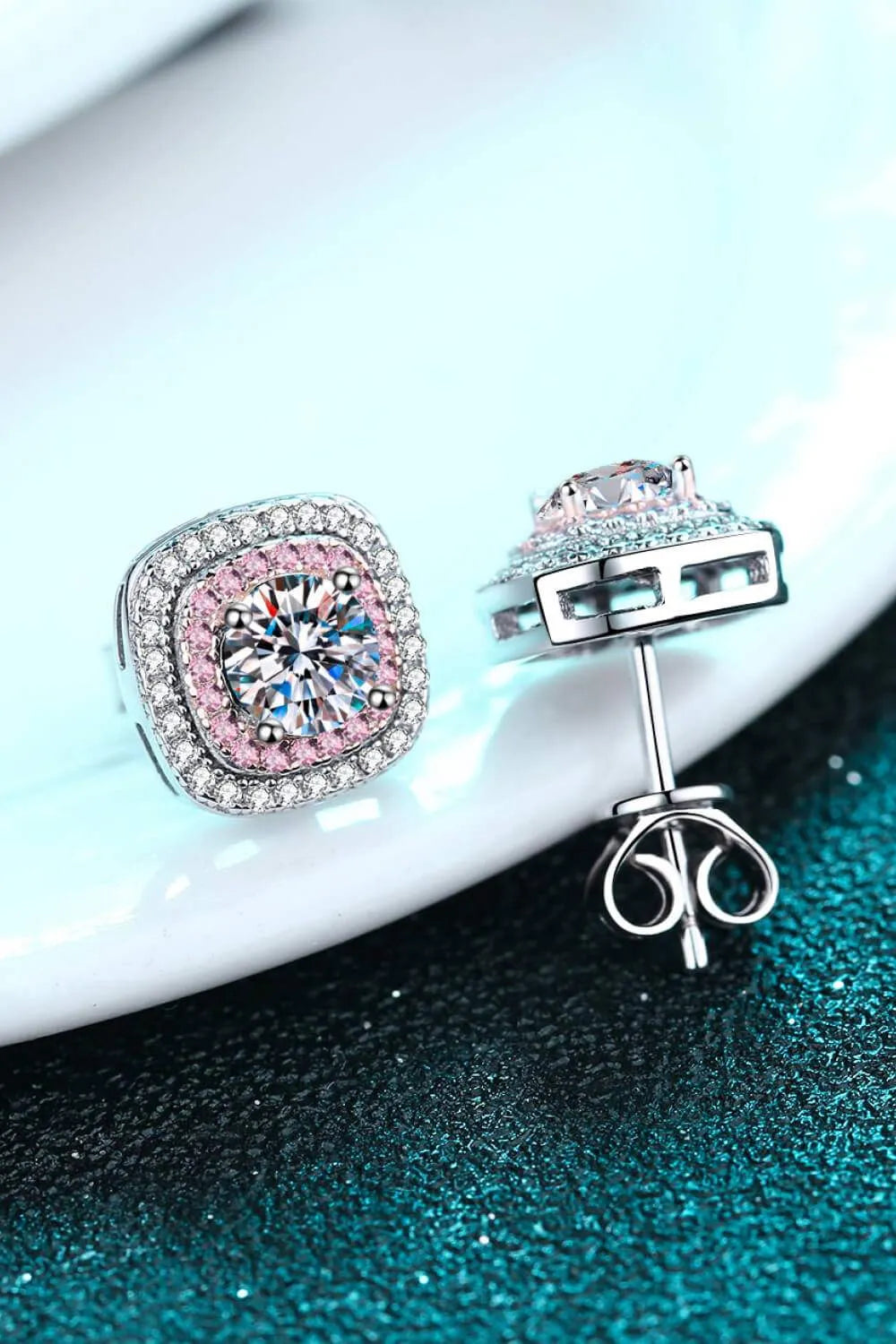 Geometric Moissanite Stud Earrings Moissanite - Tophatter Daily Deals
