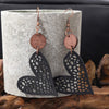 PU Leather Iron Hook Heart Earrings Earrings - Tophatter Daily Deals