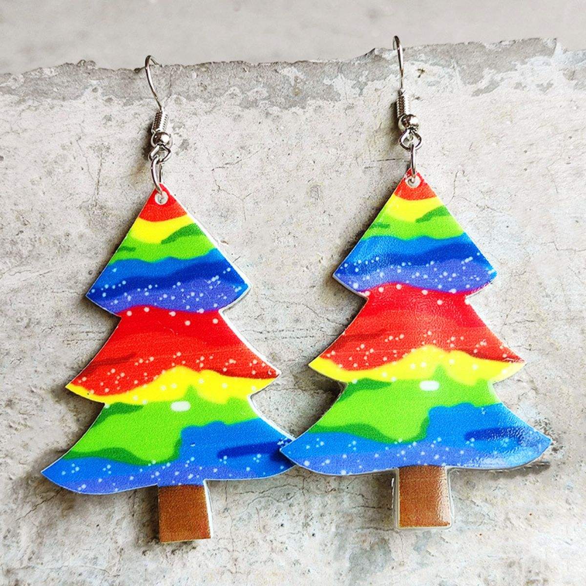 Christmas Themed Acrylic Dangle Earrings Style G One Size Earrings - Tophatter Daily Deals