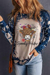 Round Neck Long Sleeve Printed SPOOKY HEIFER Graphic Tee Women's T-Shirts - Tophatter Daily Deals