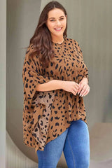 Plus Size Animal Print Handkerchief Hem Blouse Blouses - Tophatter Daily Deals