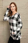 Double Take Plaid Long Sleeve Tunic Sweatshirt Blouses - Tophatter Daily Deals