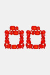 Geometrical Shape Zinc Alloy Dangle Earrings Red One Size Earrings - Tophatter Daily Deals