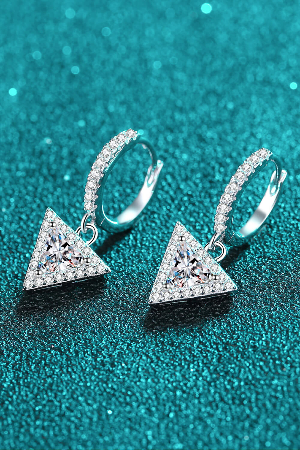 Moissanite Triangle Drop Earrings Moissanite - Tophatter Daily Deals