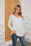 Square Neck Long Sleeve T-Shirt Women's T-Shirts - Tophatter Daily Deals