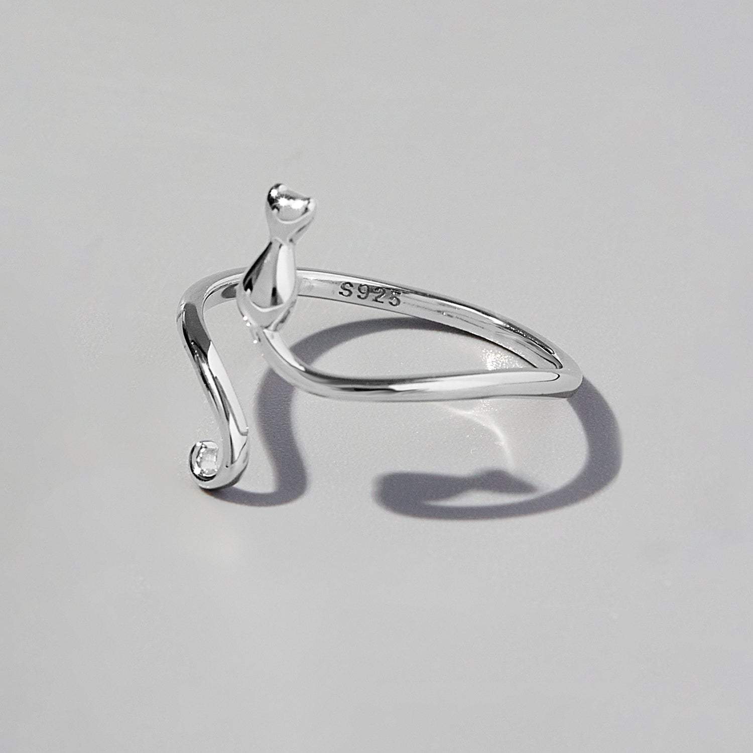 Cat Shape 925 Sterling Silver Ring Silver Rings - Tophatter Daily Deals