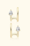 Moissanite 925 Sterling Silver Cuff Earrings Moissanite - Tophatter Daily Deals