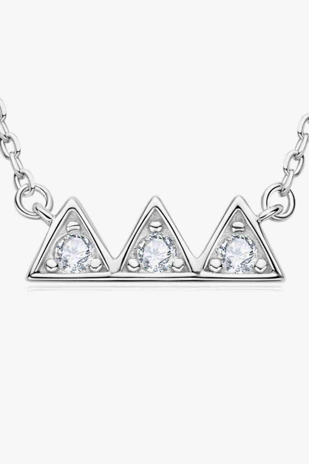 Moissanite Triangle Platinum-Plated Necklace Moissanite - Tophatter Daily Deals