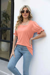 Square Neck Flounce Sleeve Top Blouses - Tophatter Daily Deals