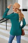 Cable-Knit Long Sleeve V-Neck T-Shirt Women's T-Shirts - Tophatter Daily Deals