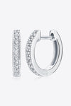 Inlaid Moissanite Hoop Earrings Silver One Size Moissanite - Tophatter Daily Deals