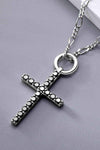 Moissanite Cross Pendant Platinum-Plated Necklace Moissanite - Tophatter Daily Deals