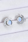 925 Sterling Silver Moonstone Stud Earrings Silver One Size Moonstone - Tophatter Daily Deals