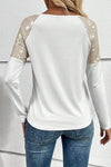 Sequin Round Neck Long Sleeve T-Shirt Women's T-Shirts - Tophatter Daily Deals