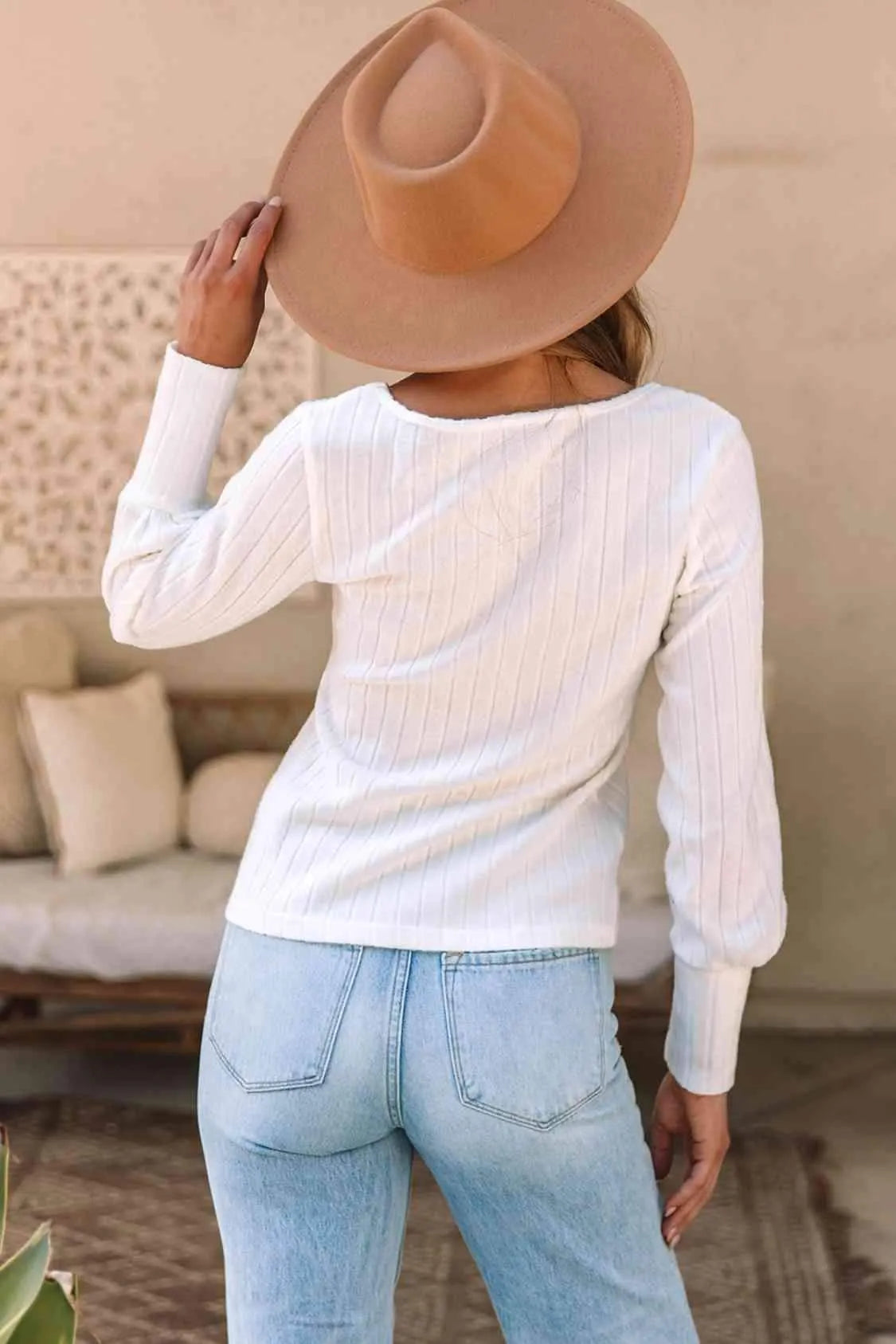 Scoop Neck Long Sleeve Blouse Blouses - Tophatter Daily Deals