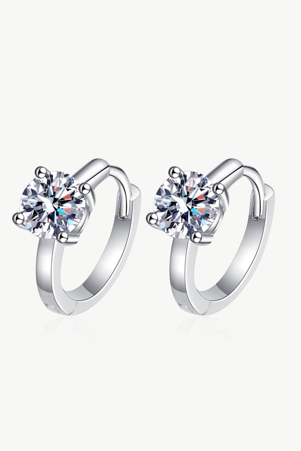 Moissanite Huggie Earrings Moissanite - Tophatter Daily Deals