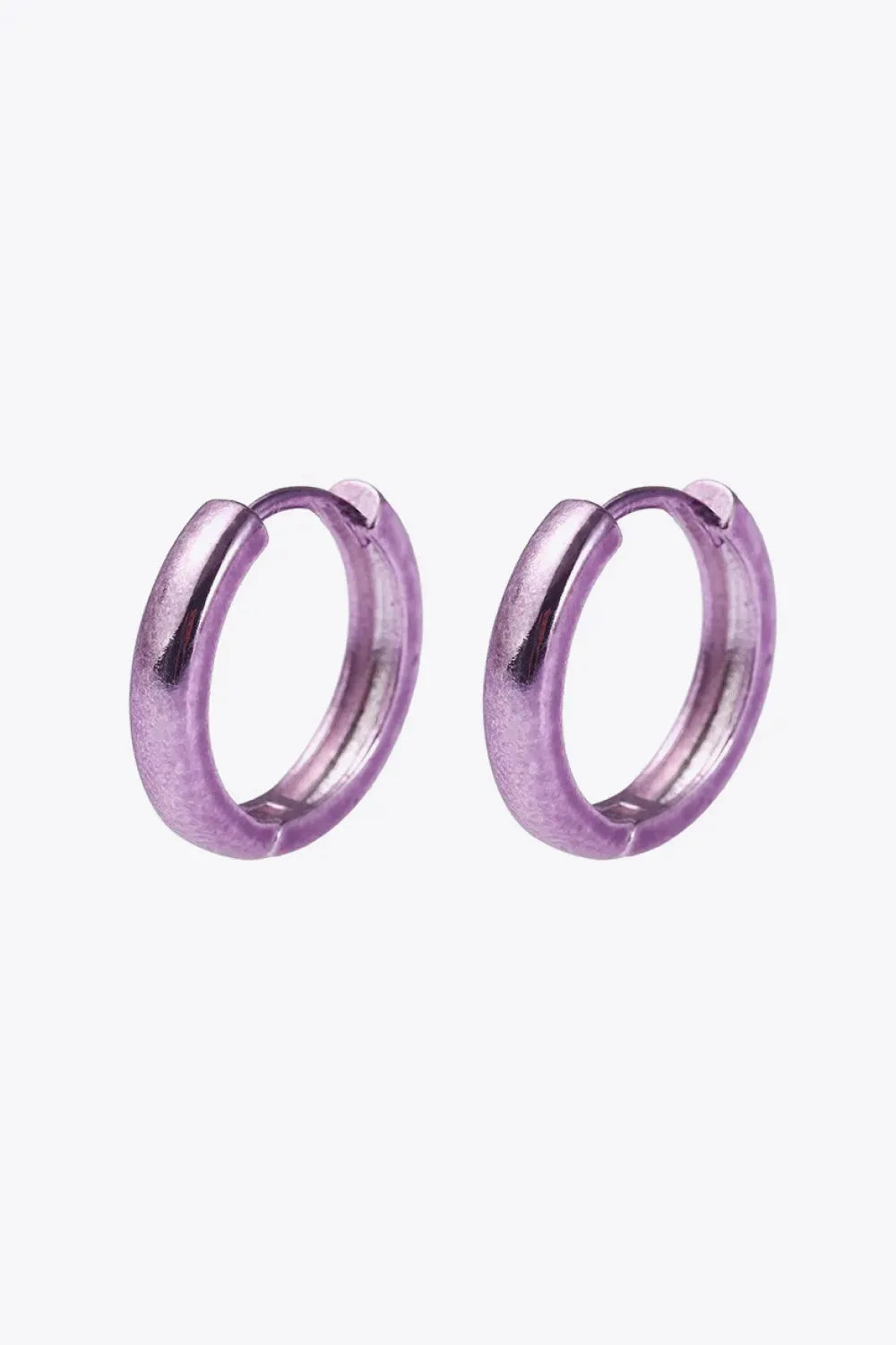 Minimalist Huggie Earrings in Lavender Lavender One Size Earrings - Tophatter Daily Deals