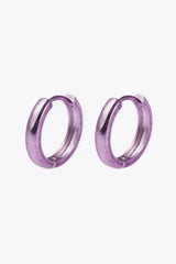 Minimalist Huggie Earrings in Lavender Lavender One Size Earrings - Tophatter Daily Deals