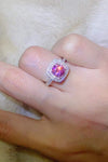 1 Carat Moissanite Two-Tone Ring Pink Moissanite - Tophatter Daily Deals