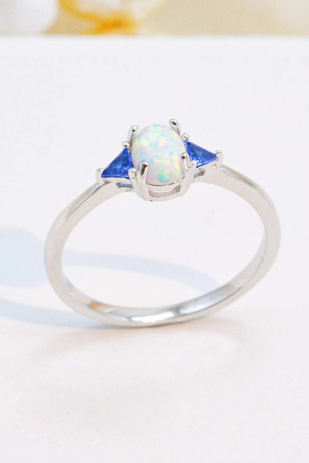 Contrast 925 Sterling Silver Opal Ring Opal - Tophatter Daily Deals
