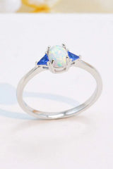Contrast 925 Sterling Silver Opal Ring Opal - Tophatter Daily Deals