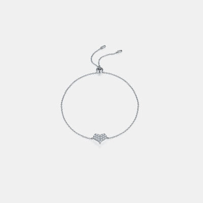 Moissanite 925 Sterling Silver Heart Bracelet Moissanite - Tophatter Daily Deals