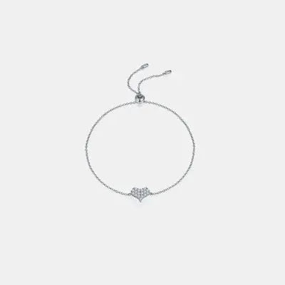Moissanite 925 Sterling Silver Heart Bracelet Moissanite - Tophatter Daily Deals