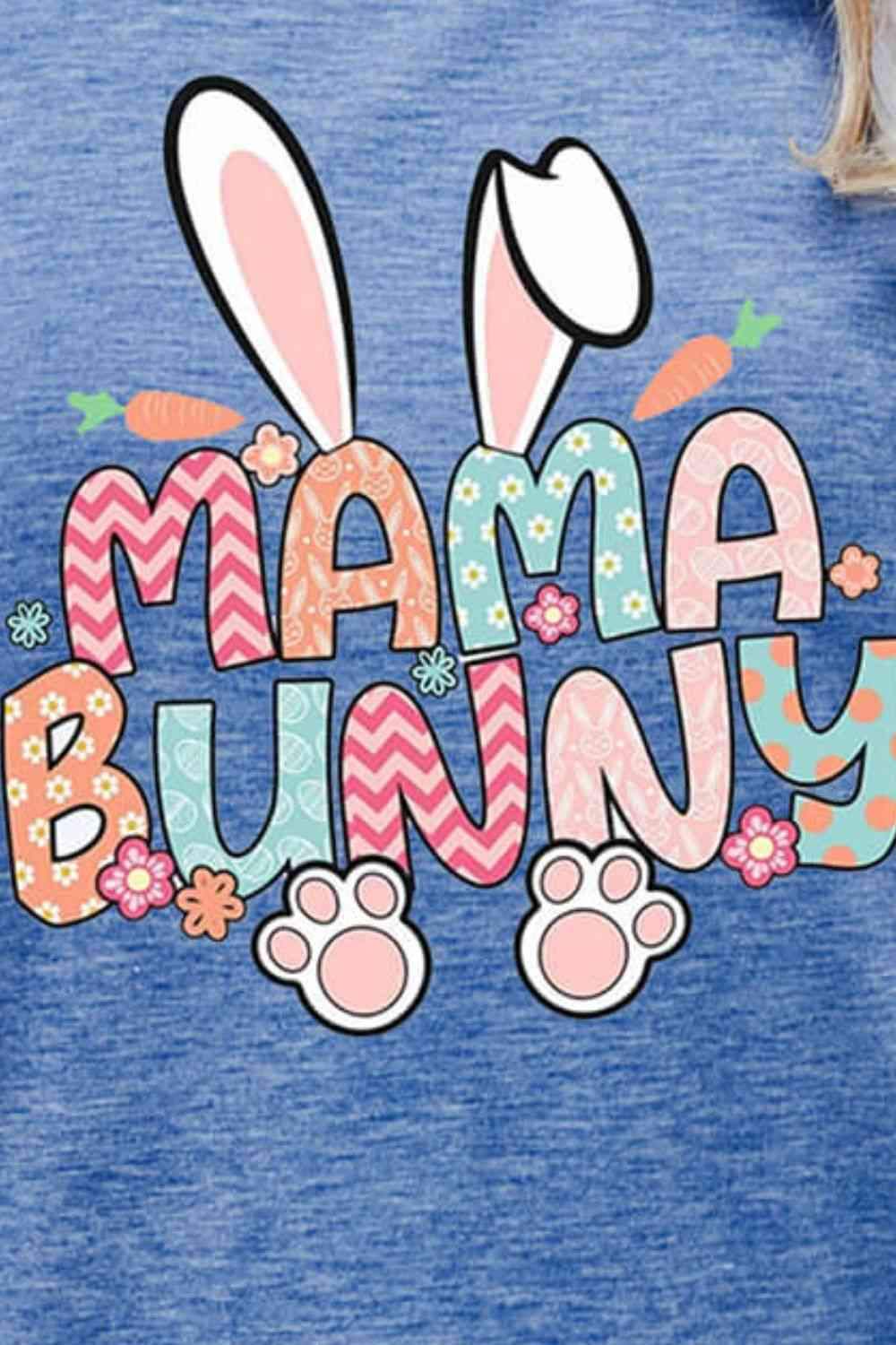 MAMA BUNNY Easter Graphic Short Sleeve Tee Women's T-Shirts - Tophatter Daily Deals