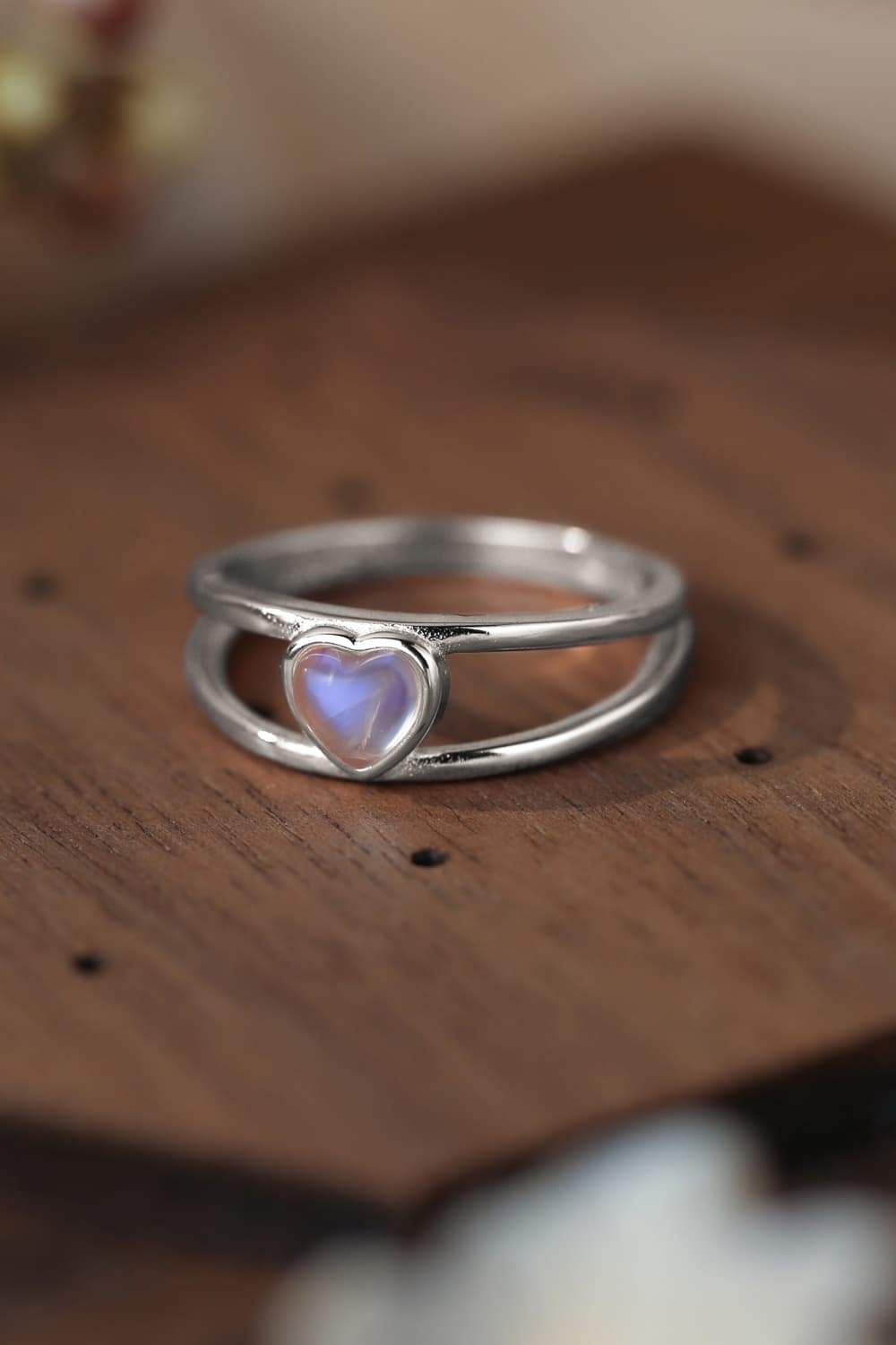 Moonstone Heart 925 Sterling Silver Ring Moonstone - Tophatter Daily Deals