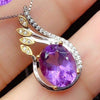 Silver-Plated Artificial Gemstone Pendant Necklace Necklaces - Tophatter Daily Deals