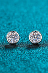 Moissanite Round-Shaped Stud Earrings Silver One Size Moissanite - Tophatter Daily Deals