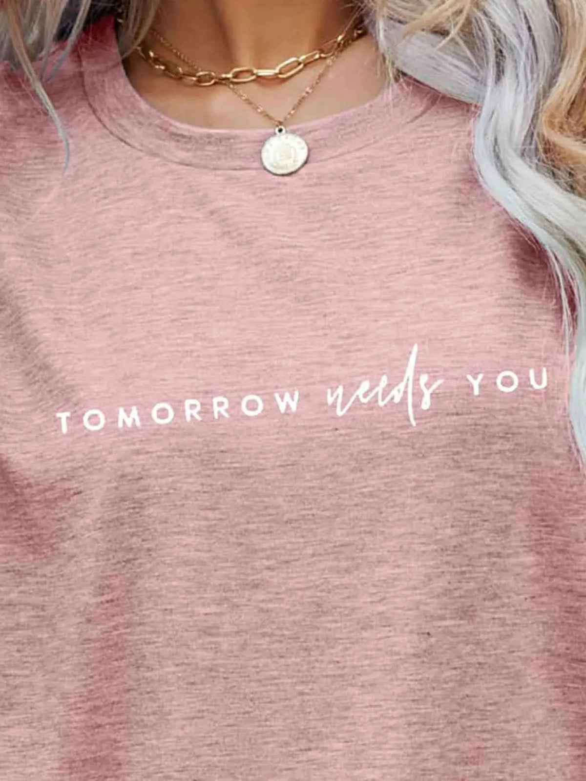 TOMORROW NEEDS YOU Graphic Tee Women's T-Shirts - Tophatter Daily Deals