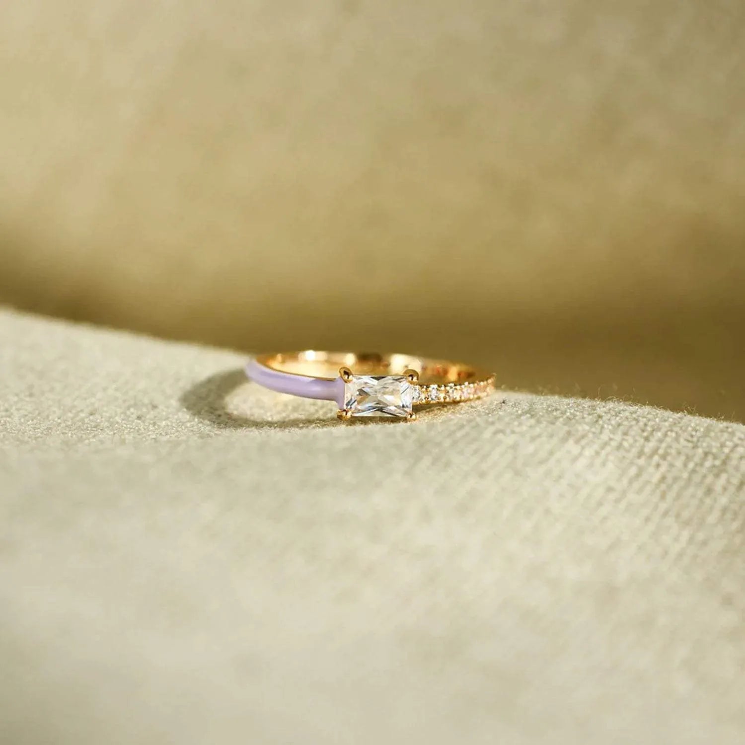 Heart Shape Inlaid Zircon Enamel Ring Rings - Tophatter Daily Deals