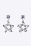 925 Sterling Silver Inlaid Moissanite Star Earrings Silver One Size Moissanite - Tophatter Daily Deals