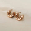 Stainless Steel C-Hoop Earrings Rose Gold One Size Earrings - Tophatter Daily Deals