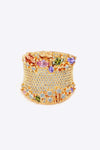 Multicolored Cubic Zirconia Textured Ring Gold 7 Rings - Tophatter Daily Deals