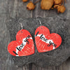 I LOVE YOU Heart Leather Earrings Earrings - Tophatter Daily Deals