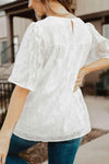 Round Neck Puff Sleeve Blouse Blouses - Tophatter Daily Deals