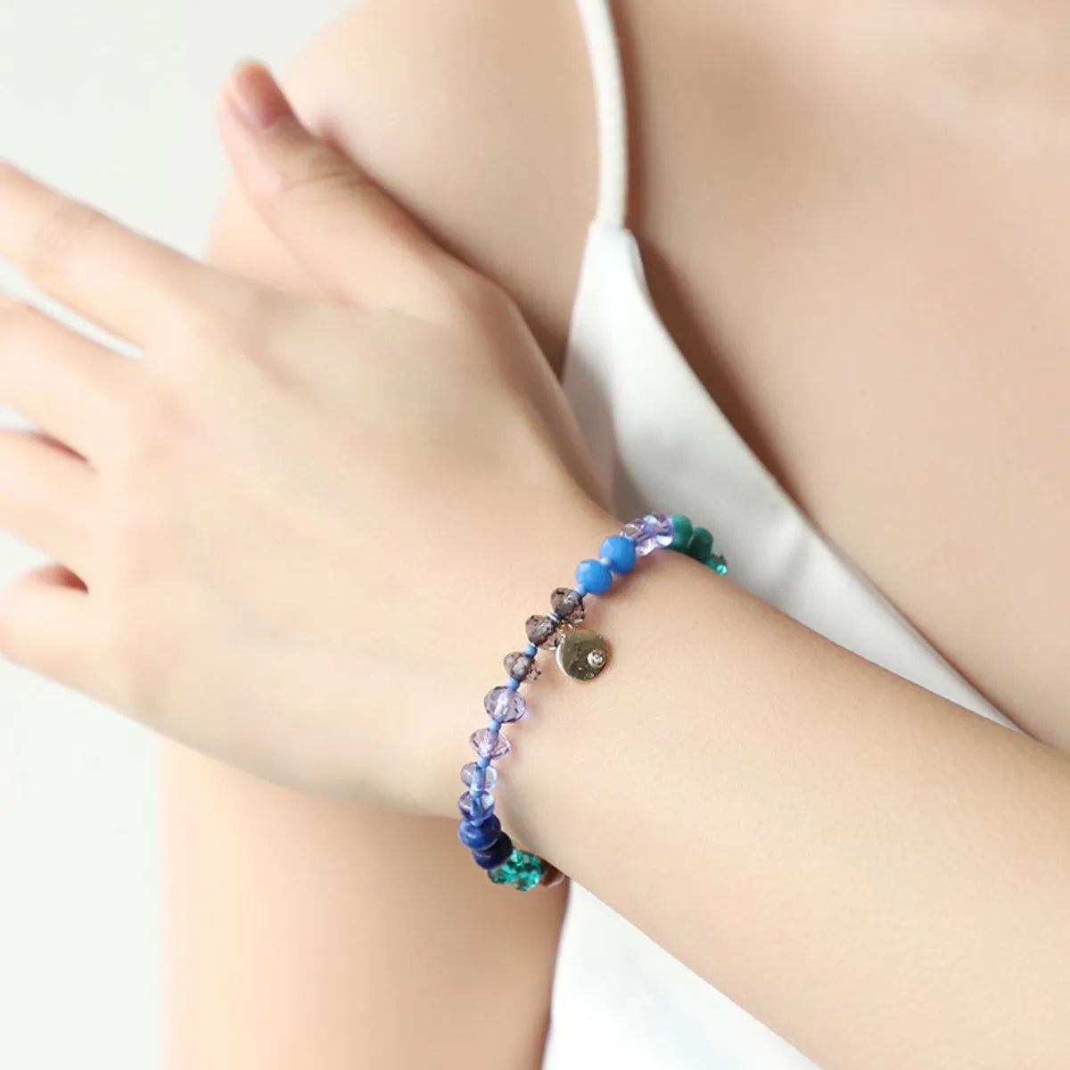 Copper Glass Bead Charm Bracelet Style C One Size Bracelets - Tophatter Daily Deals