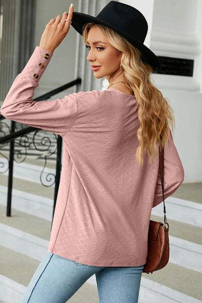 V-Neck Lantern Sleeve T-Shirt Women's T-Shirts - Tophatter Daily Deals