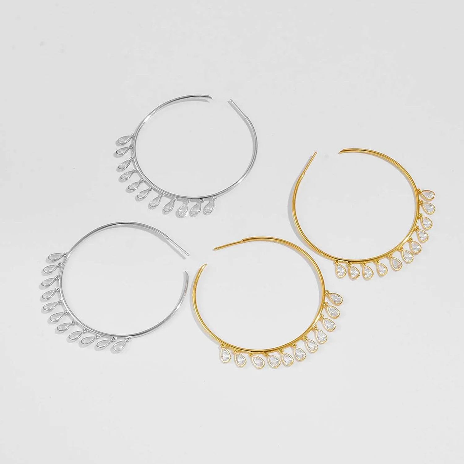 Inlaid Zircon 925 Sterling Silver Earrings Earrings - Tophatter Daily Deals