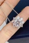 1 Carat Moissanite Floral Pendant Necklace Moissanite - Tophatter Daily Deals