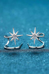 Moissanite Star Rhodium-Plated Earrings Moissanite - Tophatter Daily Deals