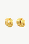 Line Design Stud Earrings Gold One Size Earrings - Tophatter Daily Deals
