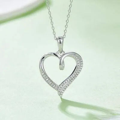 Moissanite 925 Sterling Silver Heart Shape Necklace Silver One Size Moissanite - Tophatter Daily Deals