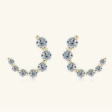 925 Sterling Silver Inlaid Moissanite Stud Earrings Moissanite - Tophatter Daily Deals