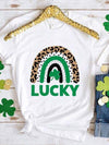 LUCKY Round Neck Short Sleeve T-Shirt White Women's T-Shirts - Tophatter Daily Deals