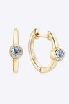 18k Gold-Plated Inlaid Moissanite Huggie Earrings Gold One Size Moissanite - Tophatter Daily Deals