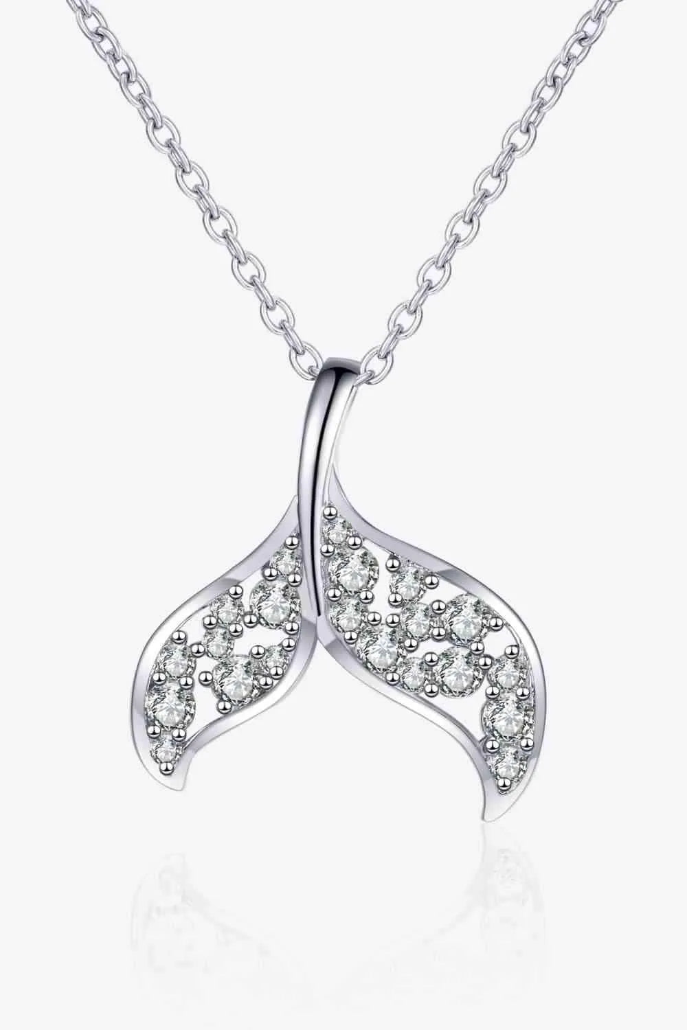 Moissanite Fishtail Pendant 925 Sterling Silver Necklace Moissanite - Tophatter Daily Deals